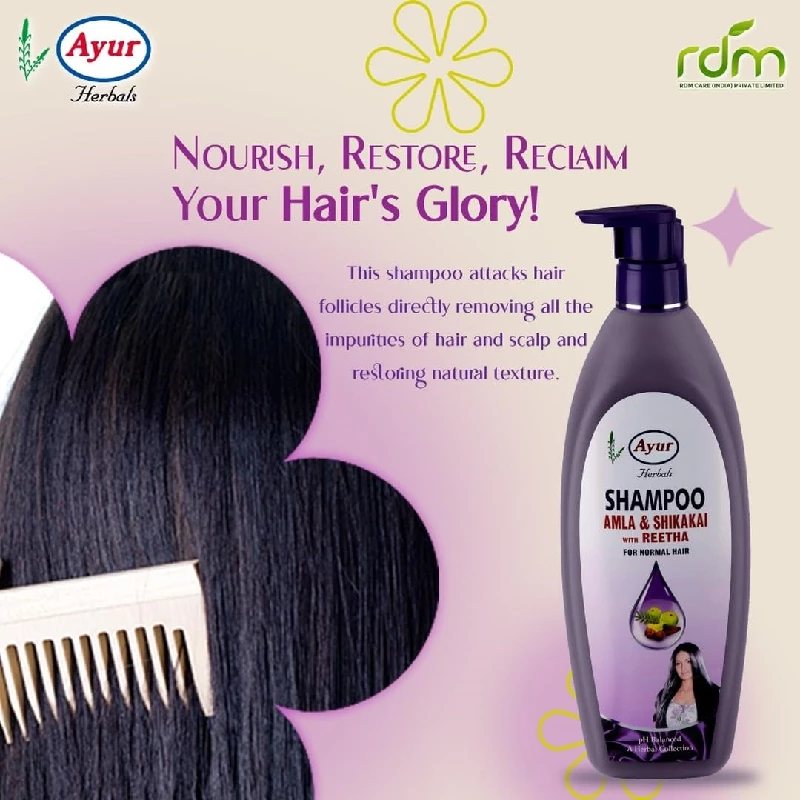 Ayur Shampoo Amla Shikakai Reetha, 500 ml-2.webp